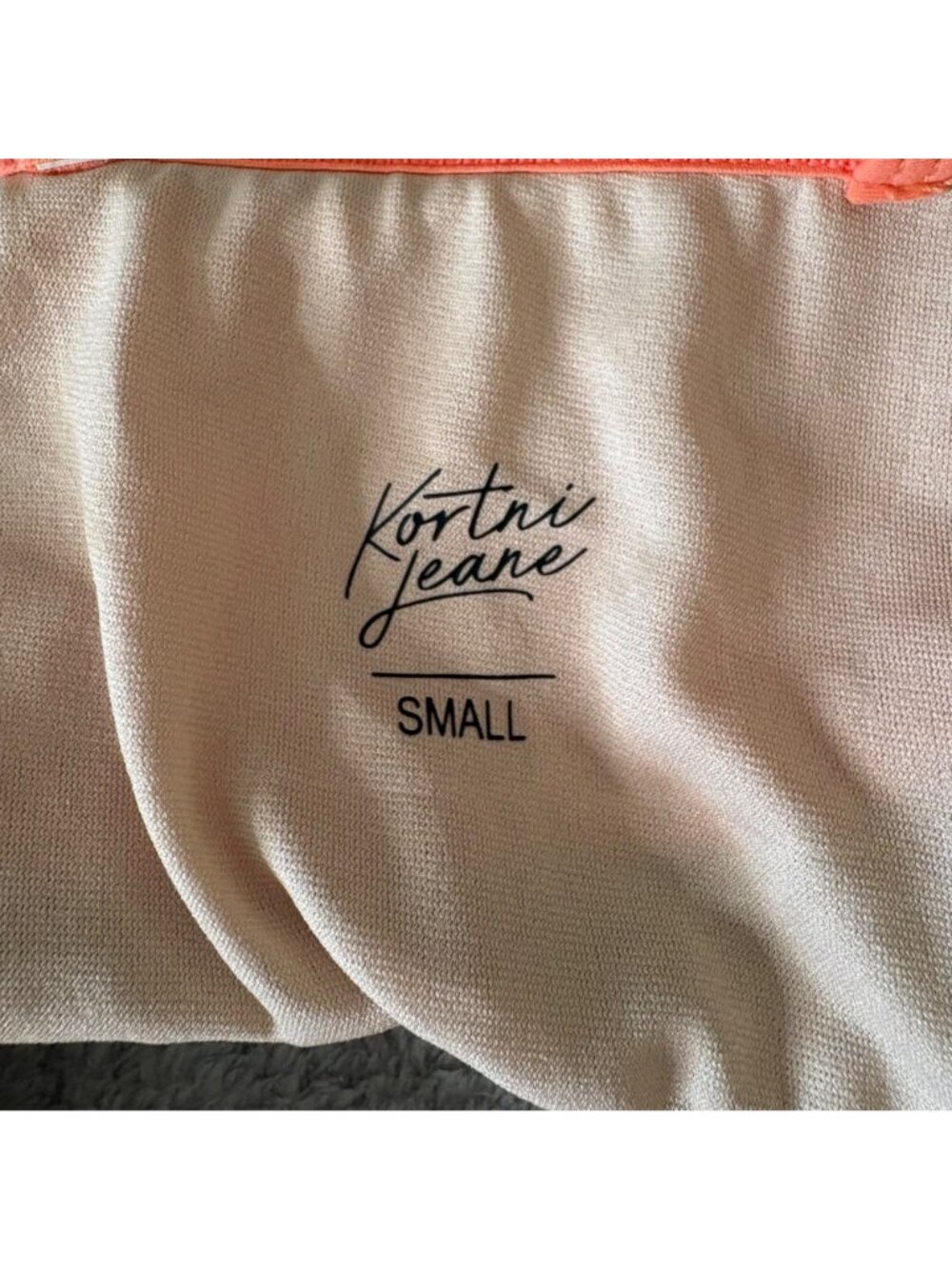 Kortni Jeane Halter Swimsuit Bikini Top only Small Tie Front Orange New Tags - Picture 6 of 7
